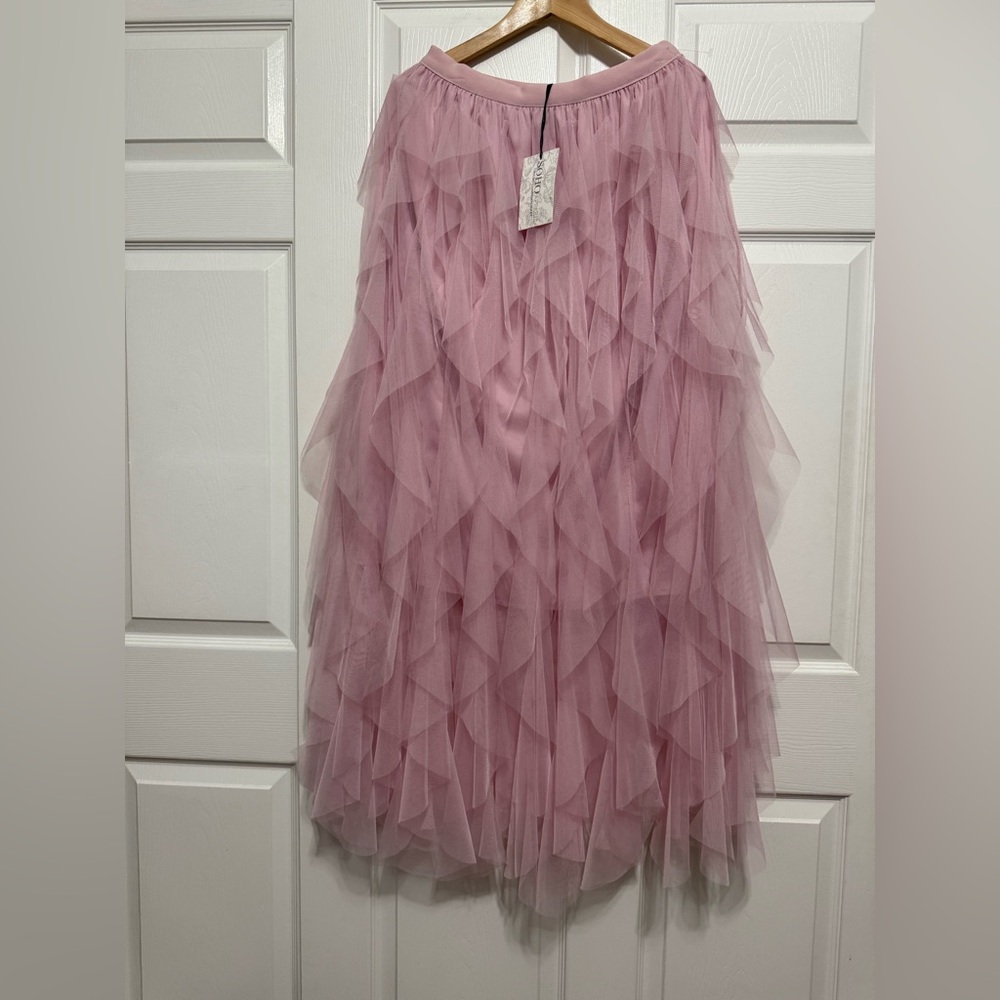Soho Apparel Lavender Layered Maxi Skirt Size Large brand new with tag